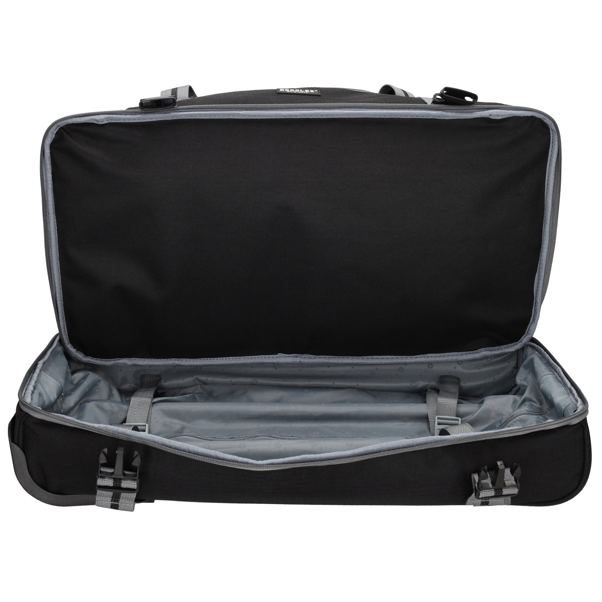Trolleyreisetasche 60 x 32cm in Schwarz mit separatem Staufach unten - leder-accessoires.com