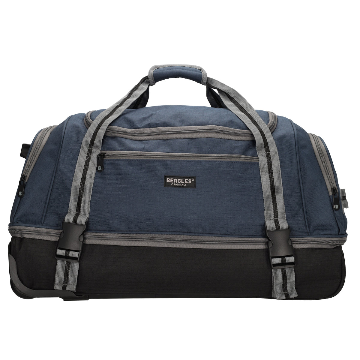 Trolleyreisetasche 60 x 32cm in Blau|Marine mit separatem Staufach unten - leder-accessoires.com