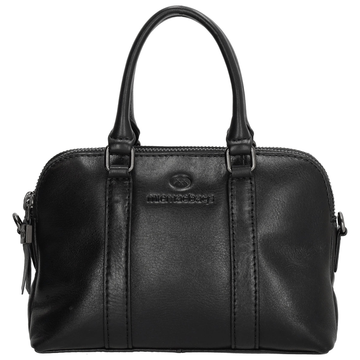 Schultertasche 21 x 15cm in Schwarz mit Reißverschluss - leder-accessoires.com