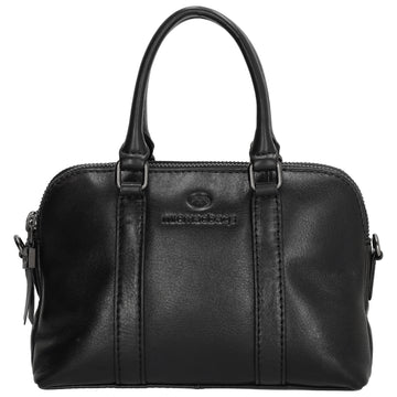 Schultertasche 21 x 15cm in Schwarz mit Reißverschluss - leder-accessoires.com