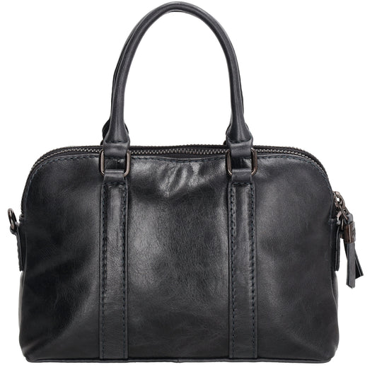 Schultertasche 21 x 15cm in Dunkelblau mit Reißverschluss - leder-accessoires.com