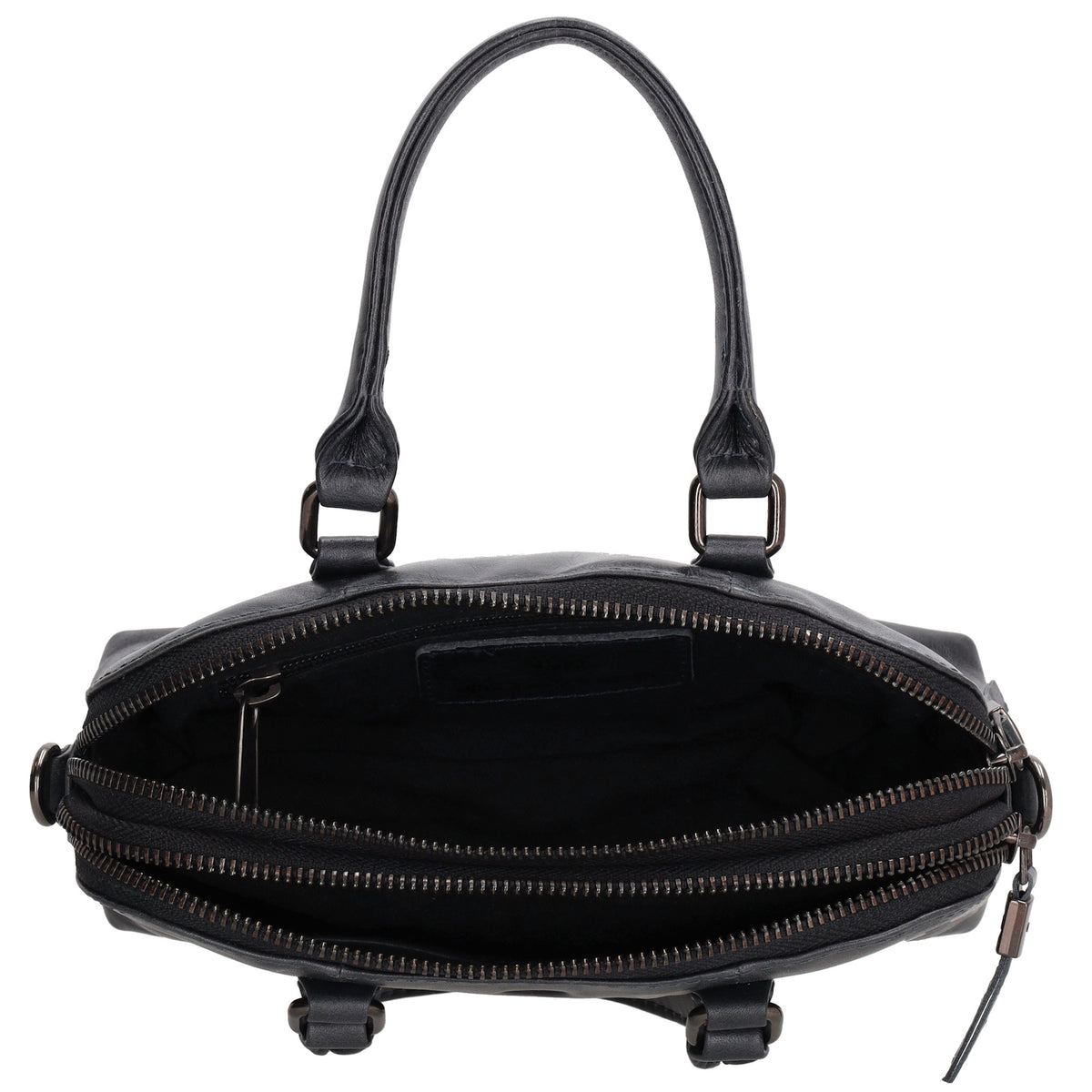 Schultertasche 21 x 15cm in Dunkelblau mit Reißverschluss - leder-accessoires.com