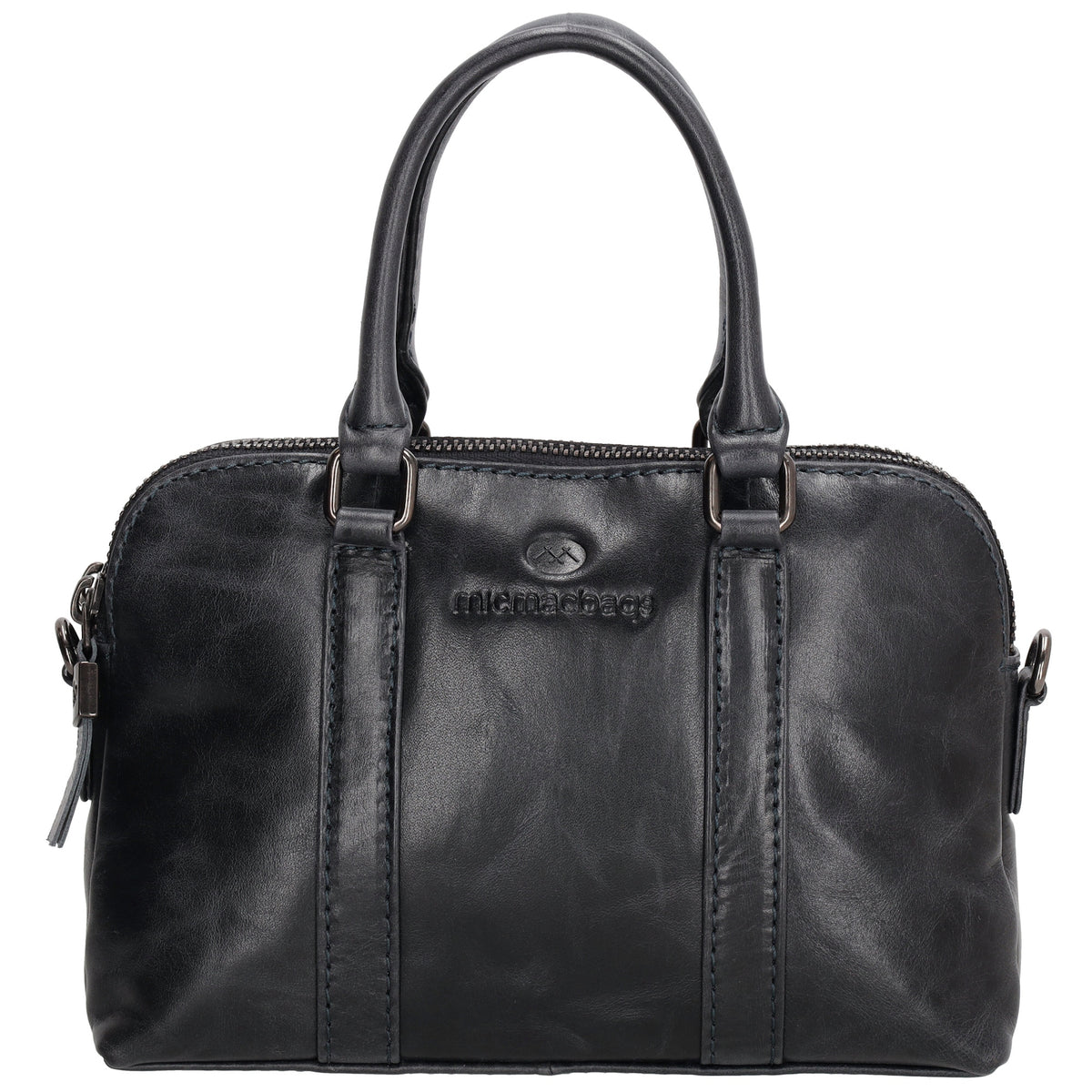 Schultertasche 21 x 15cm in Dunkelblau mit Reißverschluss - leder-accessoires.com