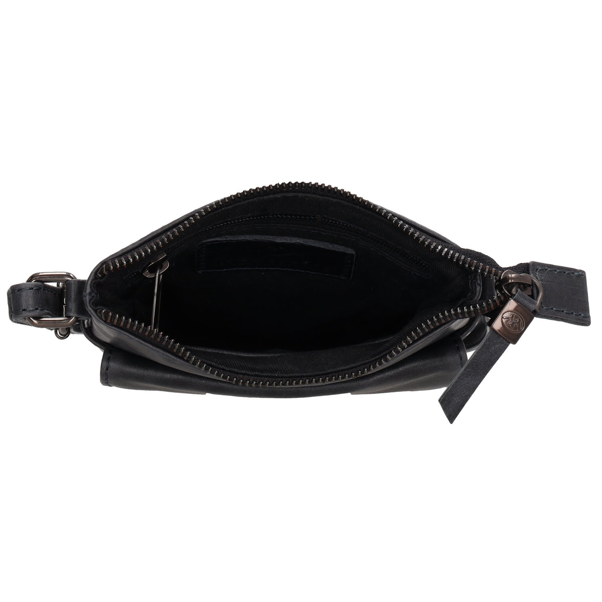 Umhängetasche| Mini Bag 16,5 x 22cm in Dunkelblau aus Leder mit Vortasche - leder-accessoires.com