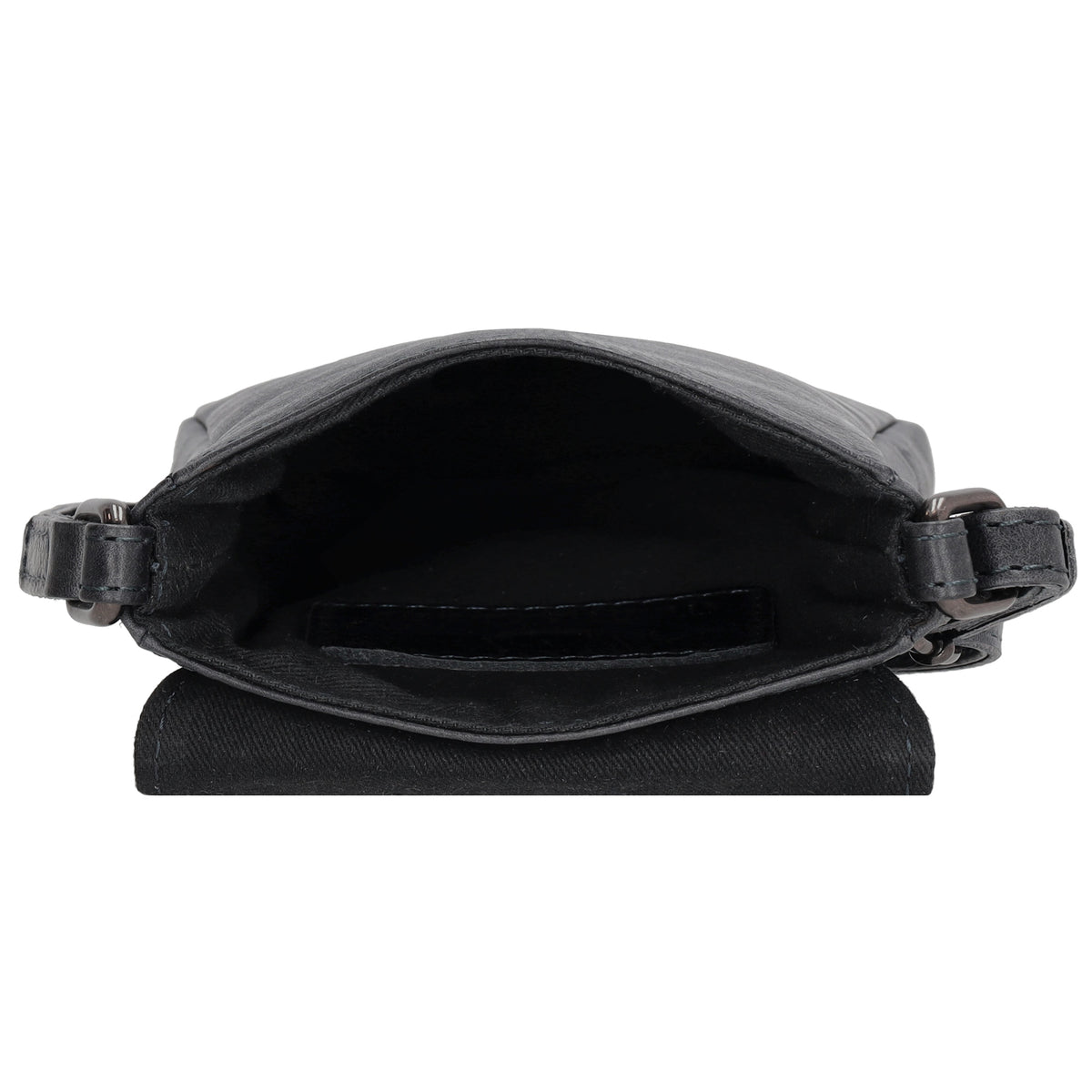 Handytasche| Minibag 10,5 x 16,5cm in Dunkelblau aus Leder mit Überschlag - leder-accessoires.com