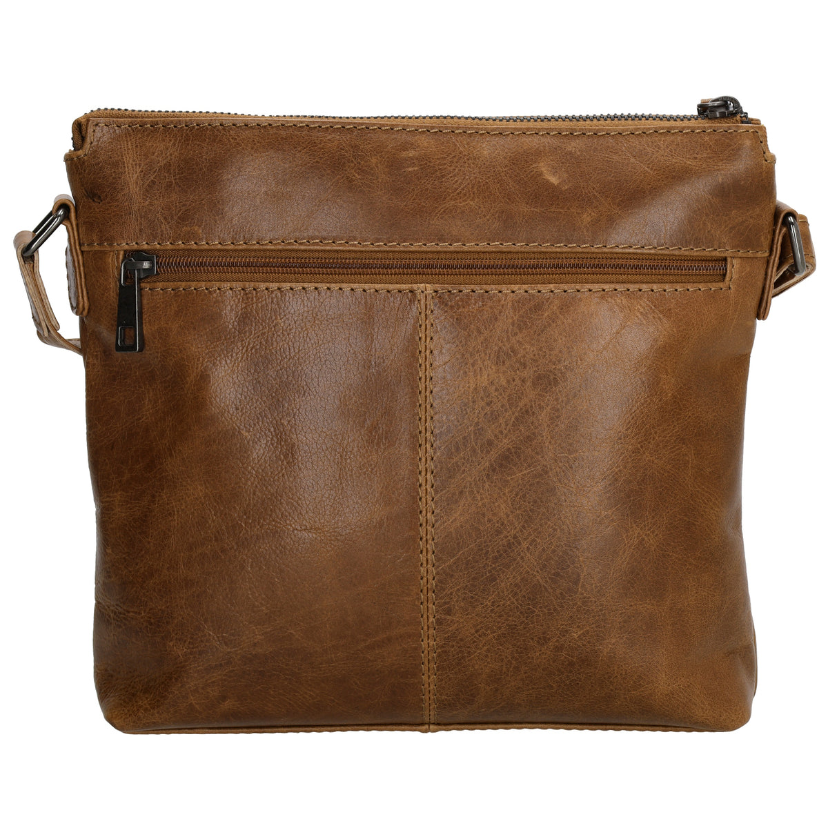 Schultertasche 25,5x23,5cm in Cognac aus Leder - leder-accessoires.com
