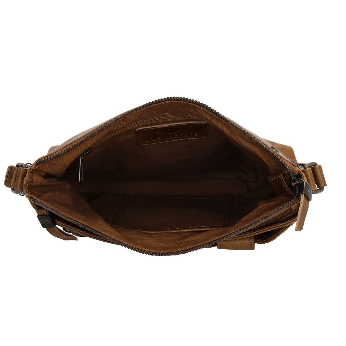 Schultertasche 25,5x23,5cm in Cognac aus Leder - leder-accessoires.com