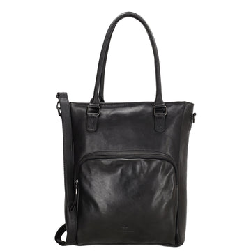 Shopper 35 x 43cm in Schwarz aus Leder mit Reißverschluss - leder-accessoires.com