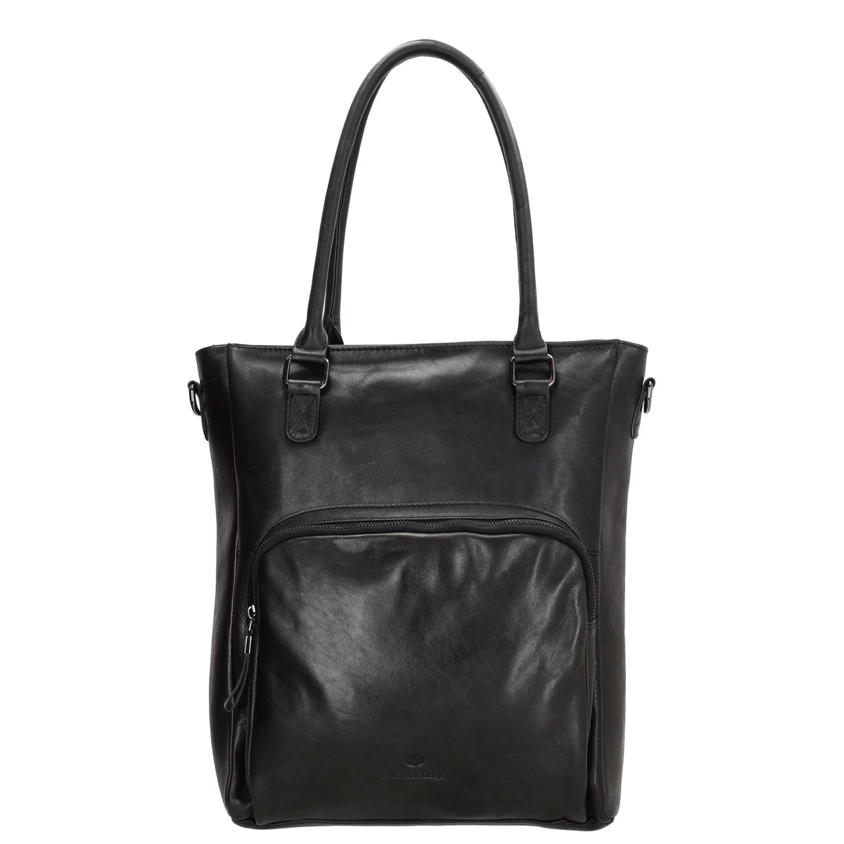 Shopper 35 x 43cm in Schwarz aus Leder mit Reißverschluss - leder-accessoires.com