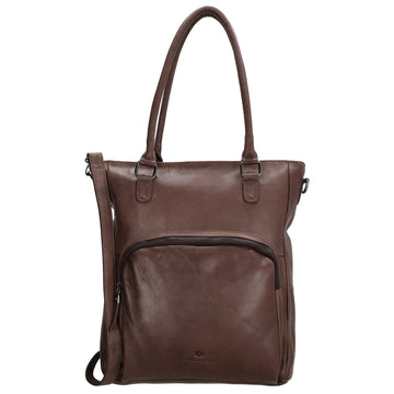 Shopper 35 x 43cm in Braun aus Leder mit Reißverschluss - leder-accessoires.com
