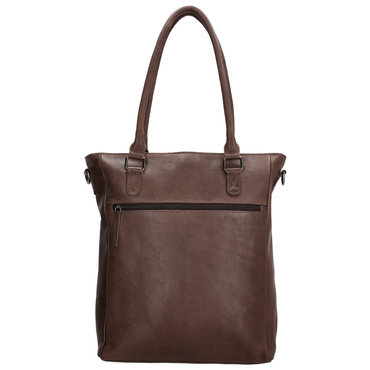 Shopper 35 x 43cm in Braun aus Leder mit Reißverschluss - leder-accessoires.com