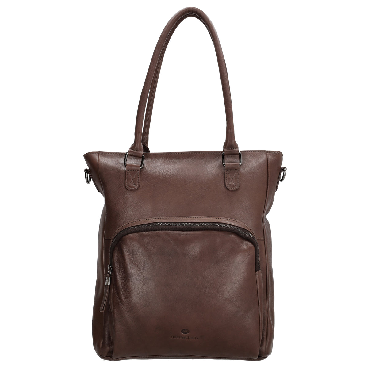 Shopper 35 x 43cm in Braun aus Leder mit Reißverschluss - leder-accessoires.com
