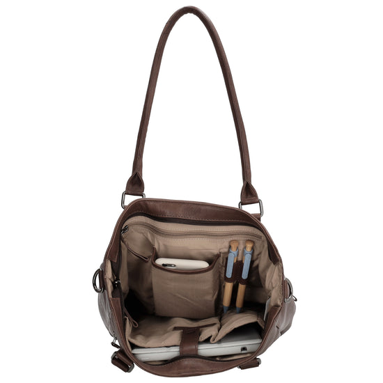Shopper 35 x 43cm in Braun aus Leder mit Reißverschluss - leder-accessoires.com