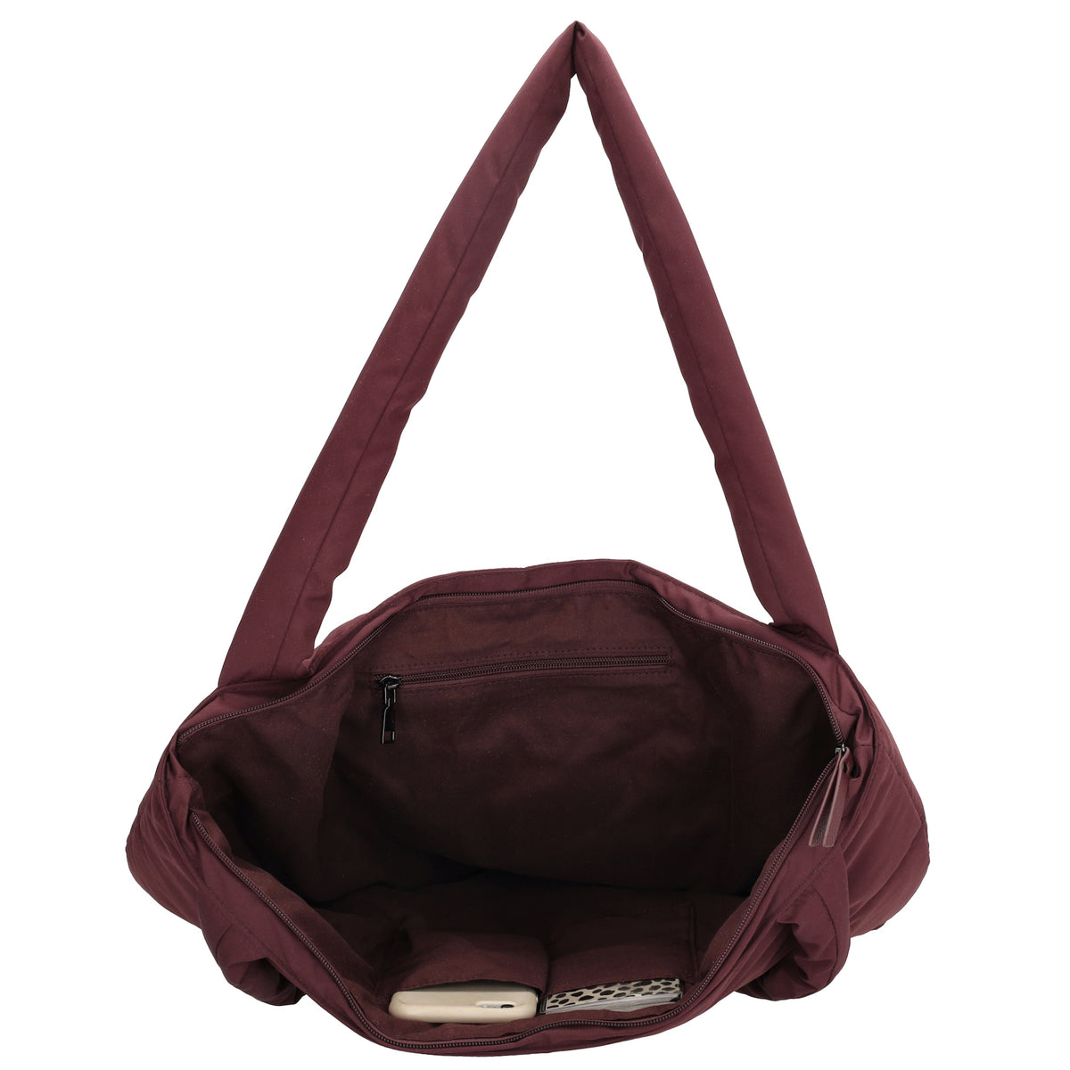Shopper 55x40cm Weinrot aus Nylon|Polyester - leder-accessoires.com