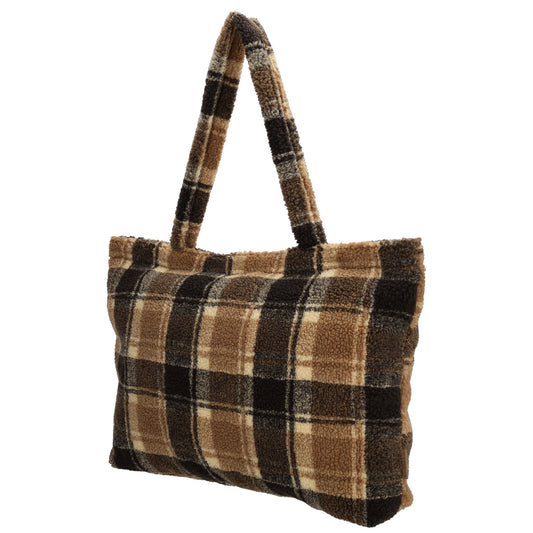 Teddytasche 60x36cm in Schwarz|Braun Karo - leder-accessoires.com