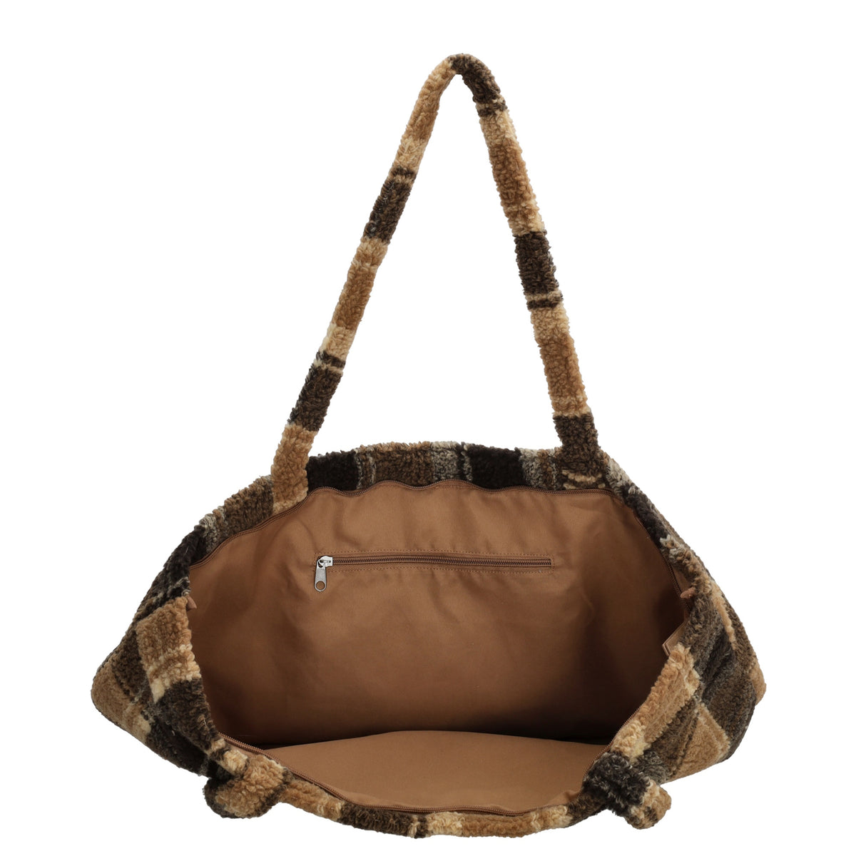Teddytasche 60x36cm in Schwarz|Braun Karo - leder-accessoires.com