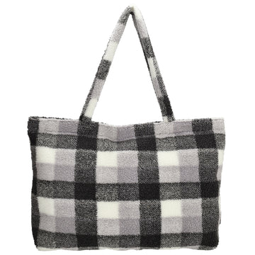 Teddytasche 60x36cm in Schwarz|Weiß Karo - leder-accessoires.com