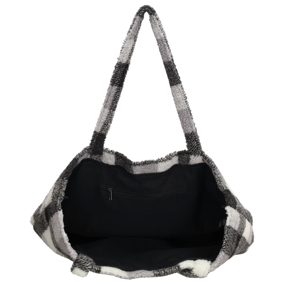 Teddytasche 60x36cm in Schwarz|Weiß Karo - leder-accessoires.com