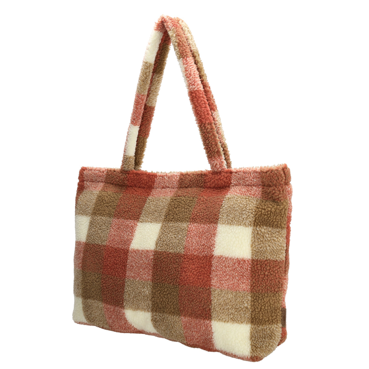 Teddytasche 60x36cm in Rot|Beige Karo - leder-accessoires.com