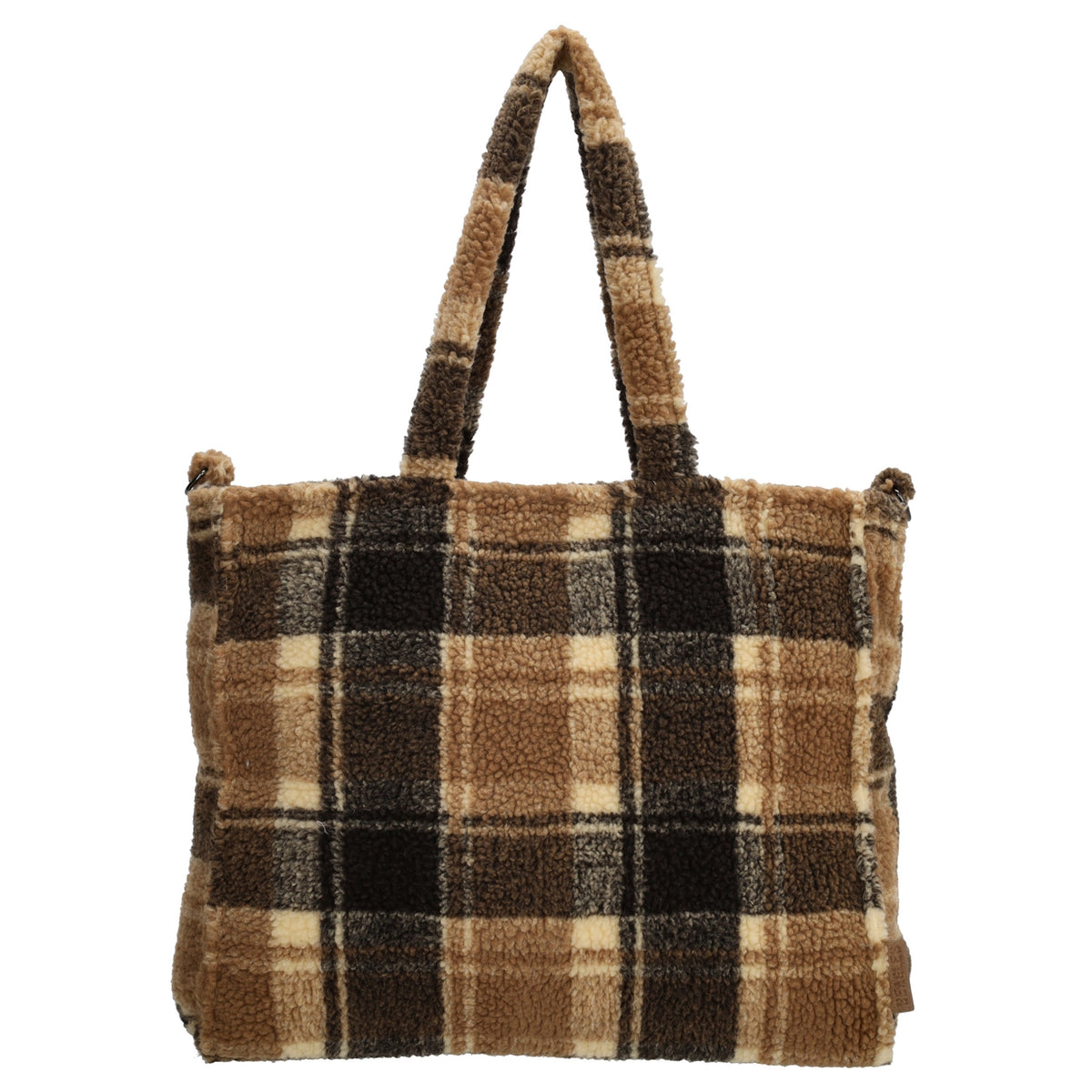 Teddytasche 38x22cm in Braun|Beige Karo - leder-accessoires.com