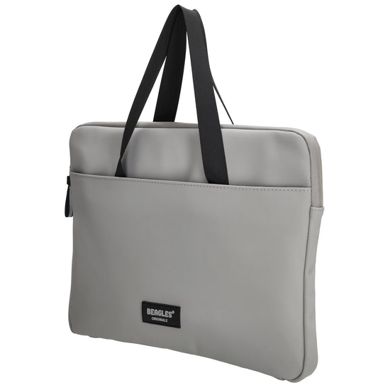 Businesstasche 34,5 x 24cm in Hellgrau aus Polyester mit Reißverschluss - leder-accessoires.com