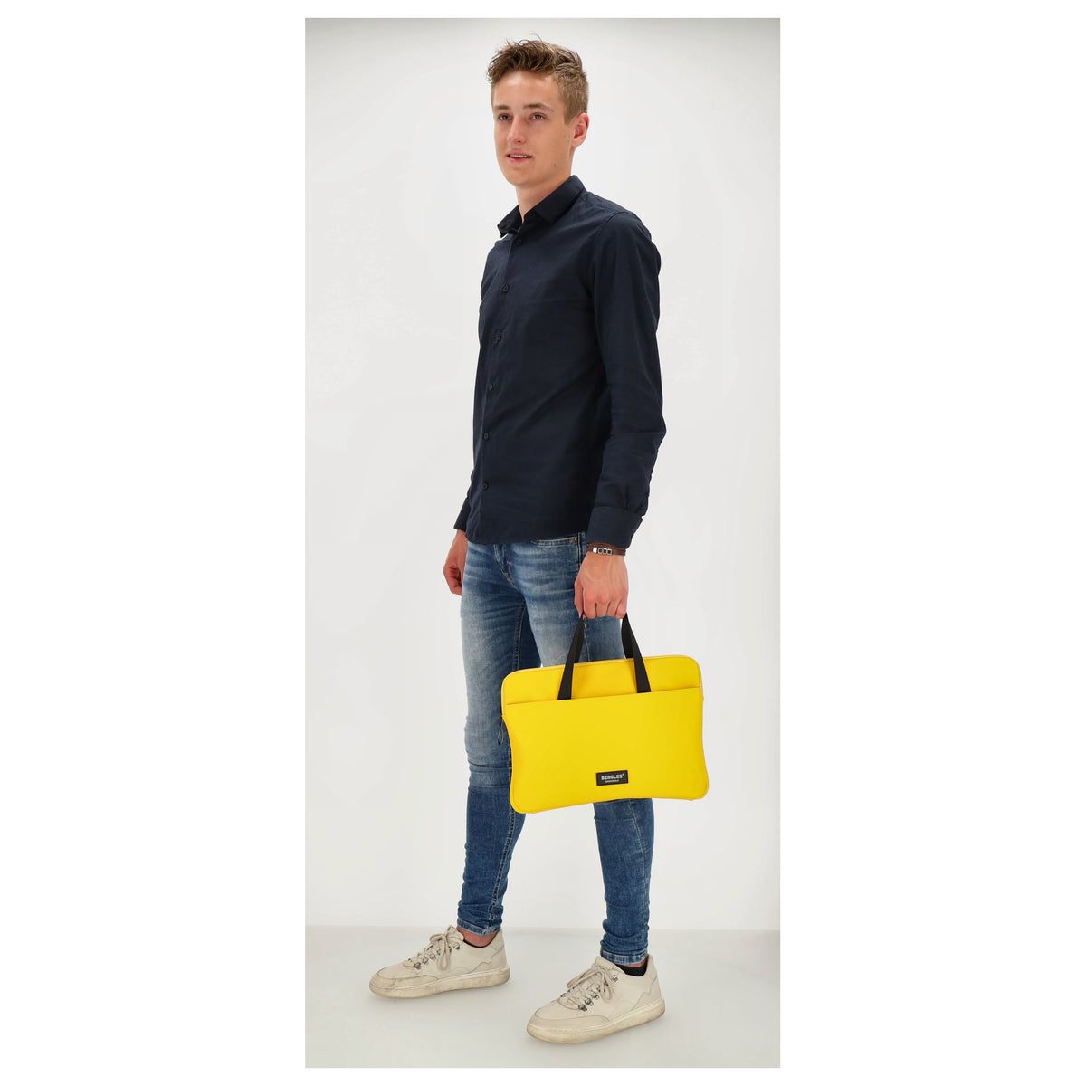 Businesstasche 34,5 x 24cm in Gelb aus Polyester mit Reißverschluss - leder-accessoires.com