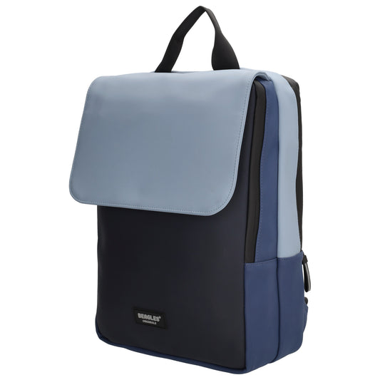 Rucksack 38x28x12 in Marine|Blau Multi mit Überschlag - leder-accessoires.com