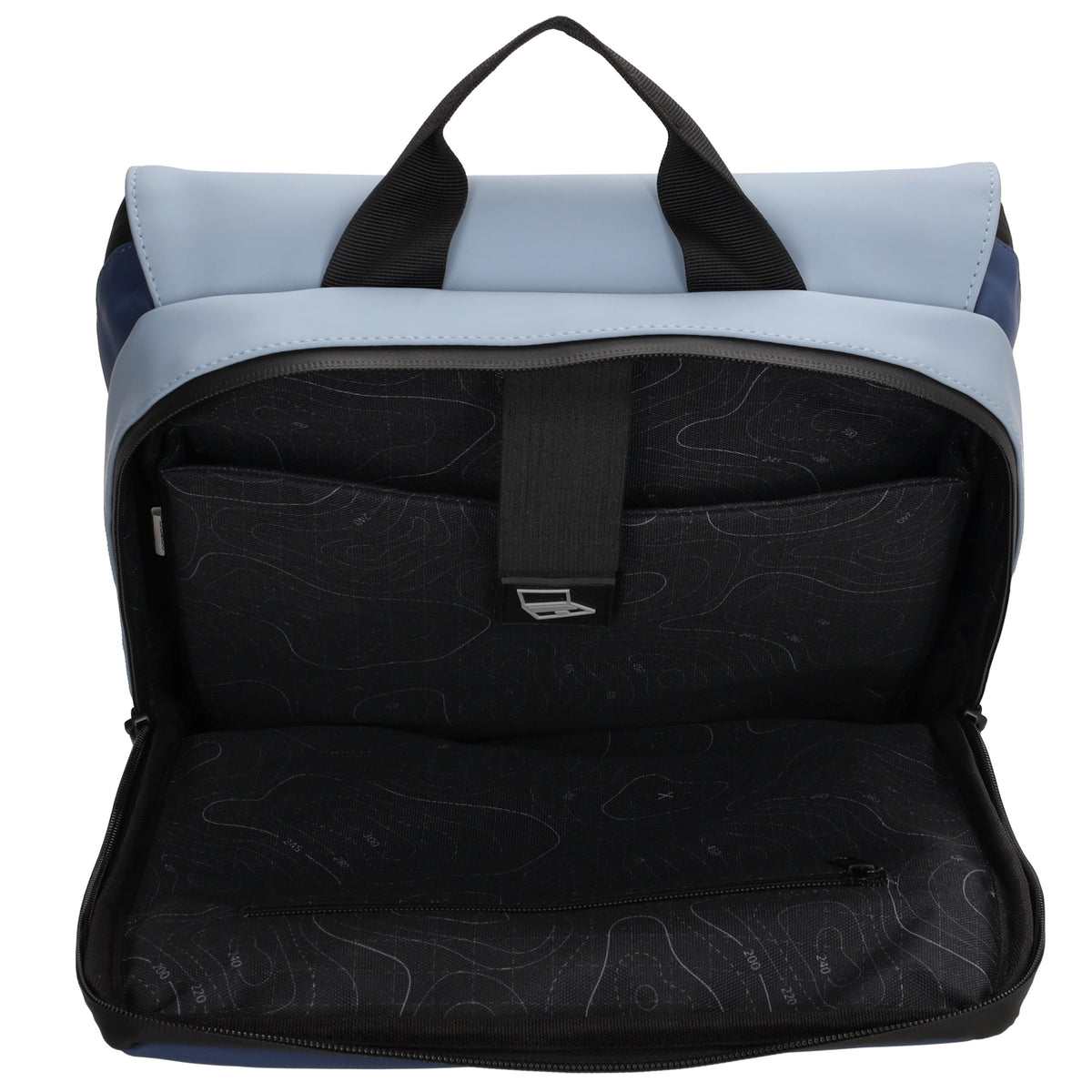 Rucksack 38x28x12 in Marine|Blau Multi mit Überschlag - leder-accessoires.com