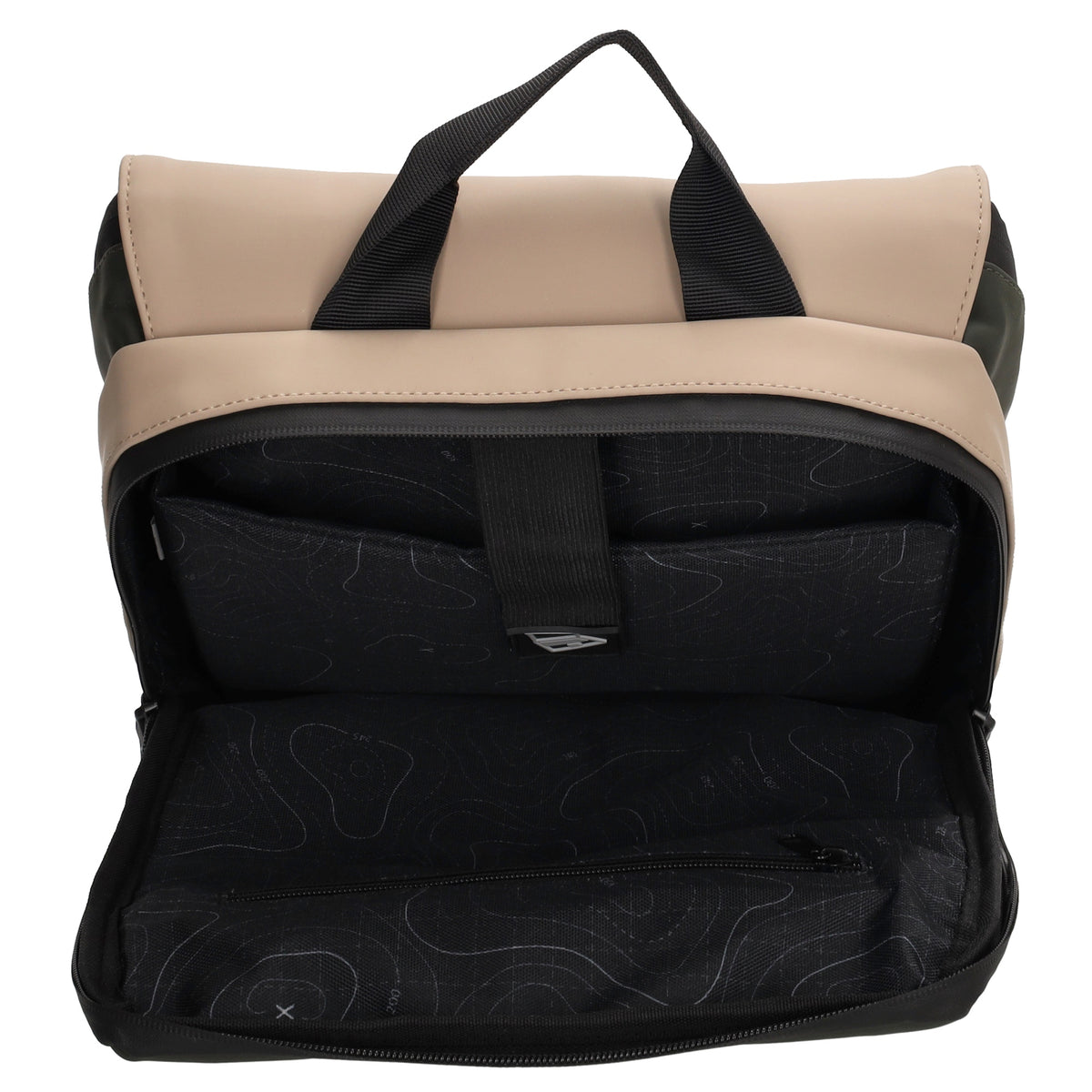 Rucksack 38x28x12 in Olivgrün Multi mit Überschlag - leder-accessoires.com