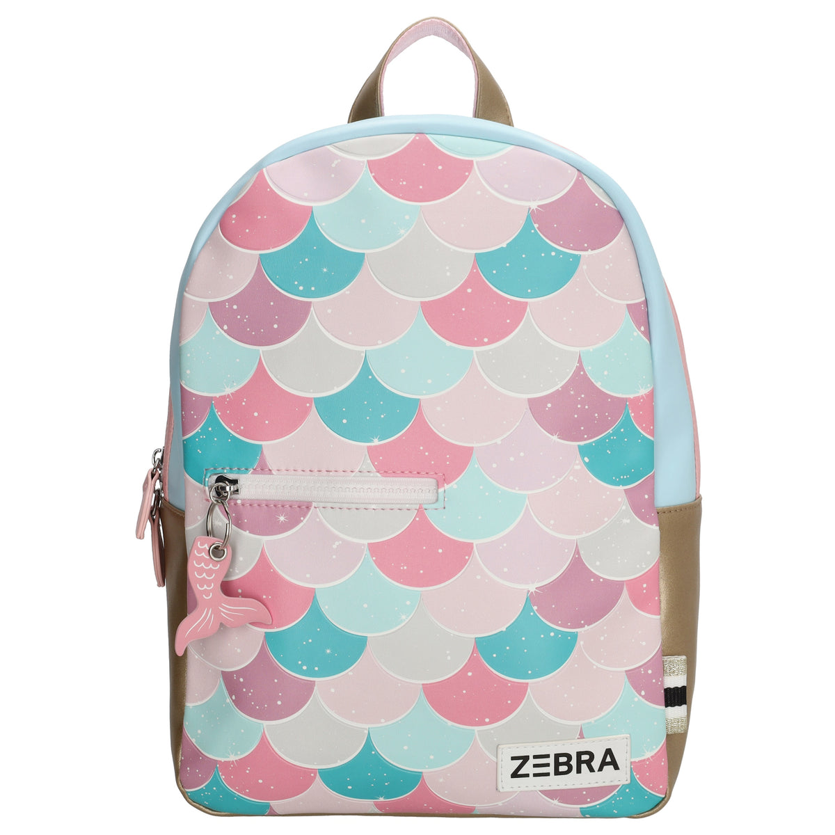 Kinderrucksack 25x36cm mit Flossen-Muster in Blau| Rosa - leder-accessoires.com