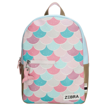 Kinderrucksack 25x36cm mit Flossen-Muster in Blau| Rosa - leder-accessoires.com