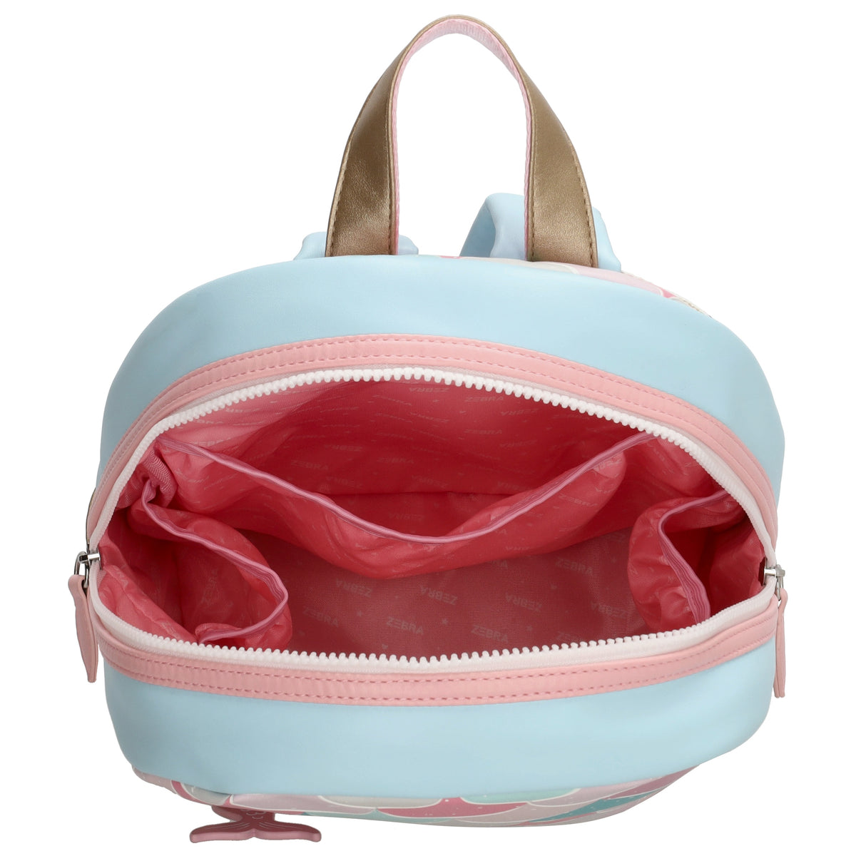 Kinderrucksack 25x36cm mit Flossen-Muster in Blau| Rosa - leder-accessoires.com