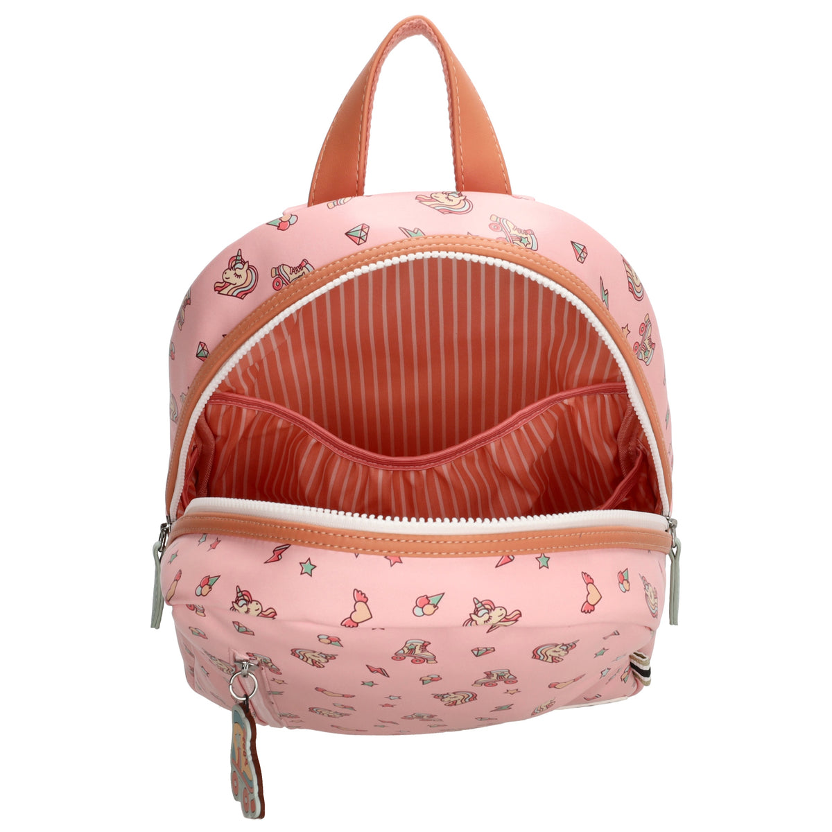 Kinderrucksack 25x35cm mit Einhornpferd-Muster in Rosa - leder-accessoires.com