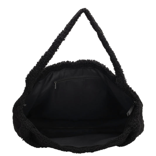Teddyshopper XXL 60x36cm in Schwarz mit Reißverschluss - leder-accessoires.com