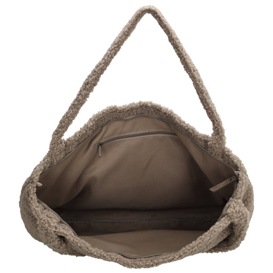 Teddyshopper XXL 60x36cm in Taupe mit Reißverschluss - leder-accessoires.com