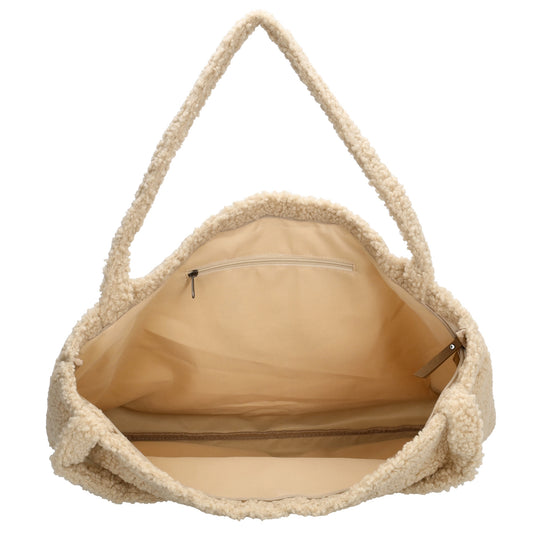 Teddyshopper XXL 60x36cm in Creme|Beige mit Reißverschluss - leder-accessoires.com
