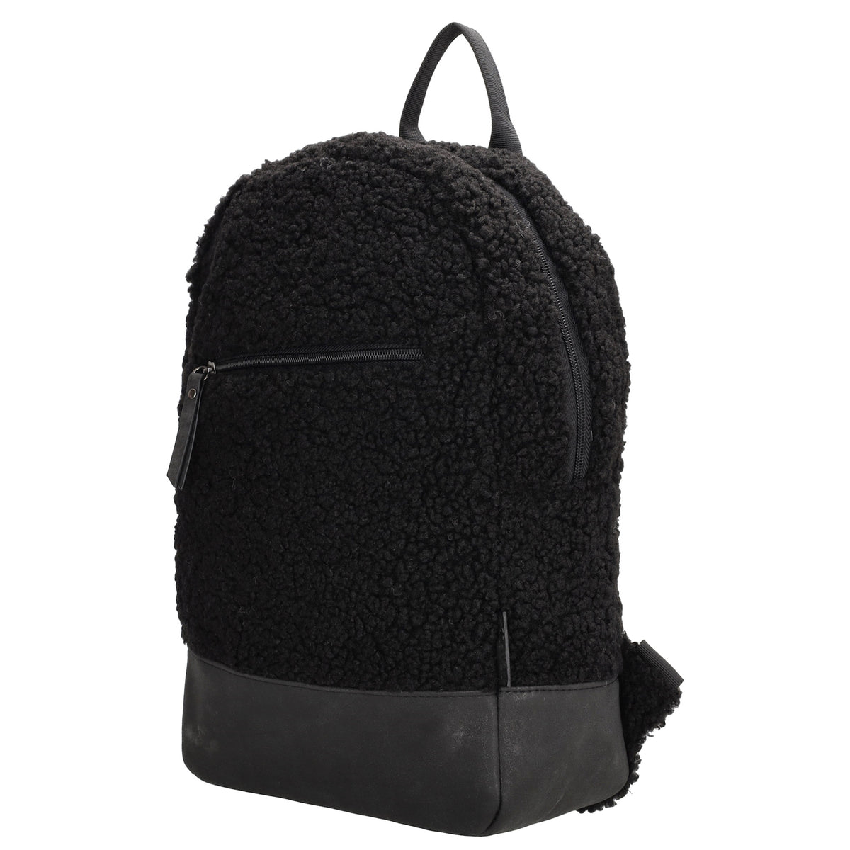 Teddyrucksack 25,5x36cm in Schwarz mit Reißverschluss - leder-accessoires.com