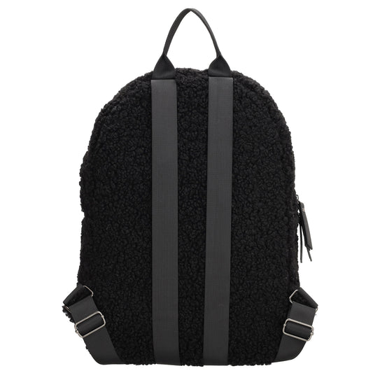 Teddyrucksack 25,5x36cm in Schwarz mit Reißverschluss - leder-accessoires.com