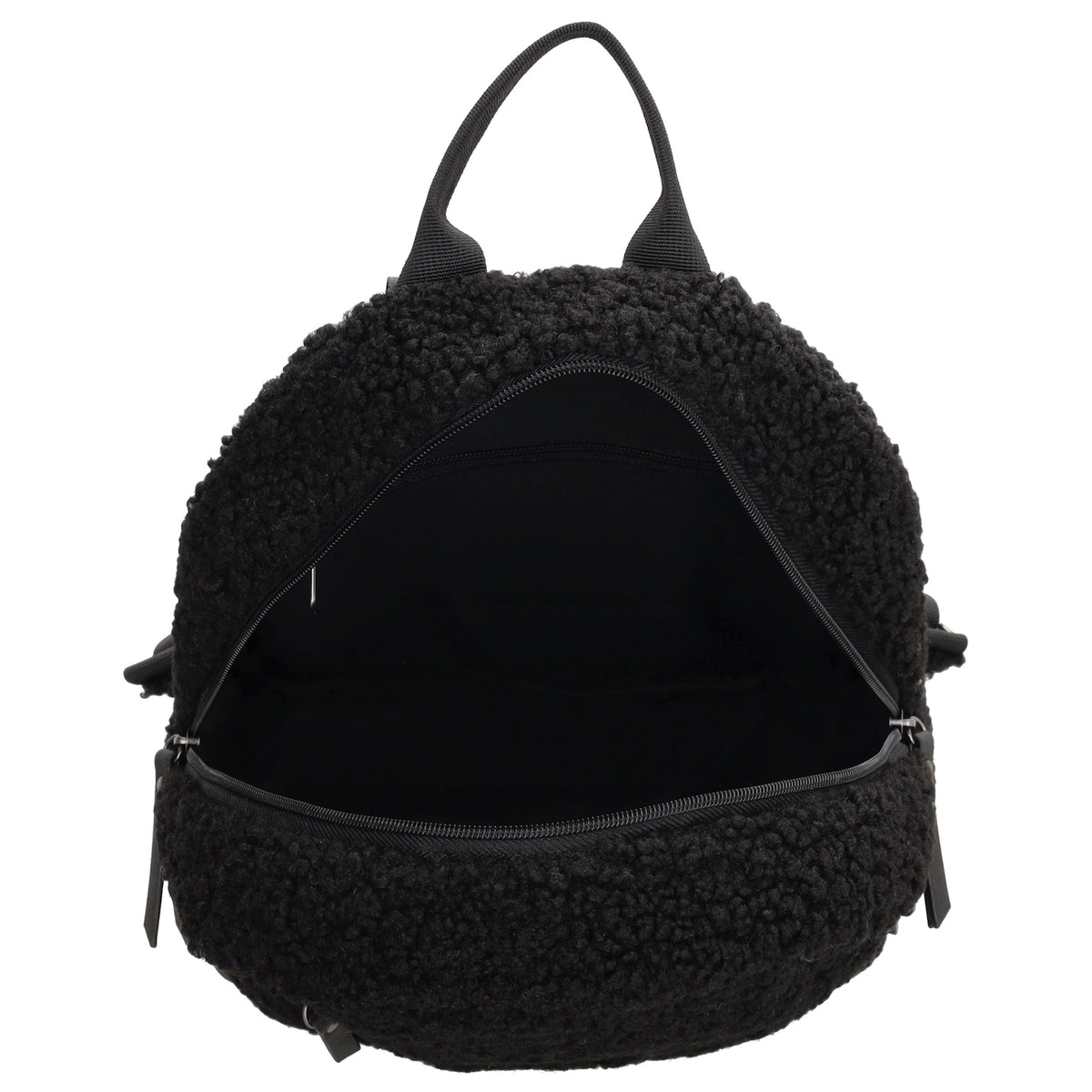 Teddyrucksack 25,5x36cm in Schwarz mit Reißverschluss - leder-accessoires.com