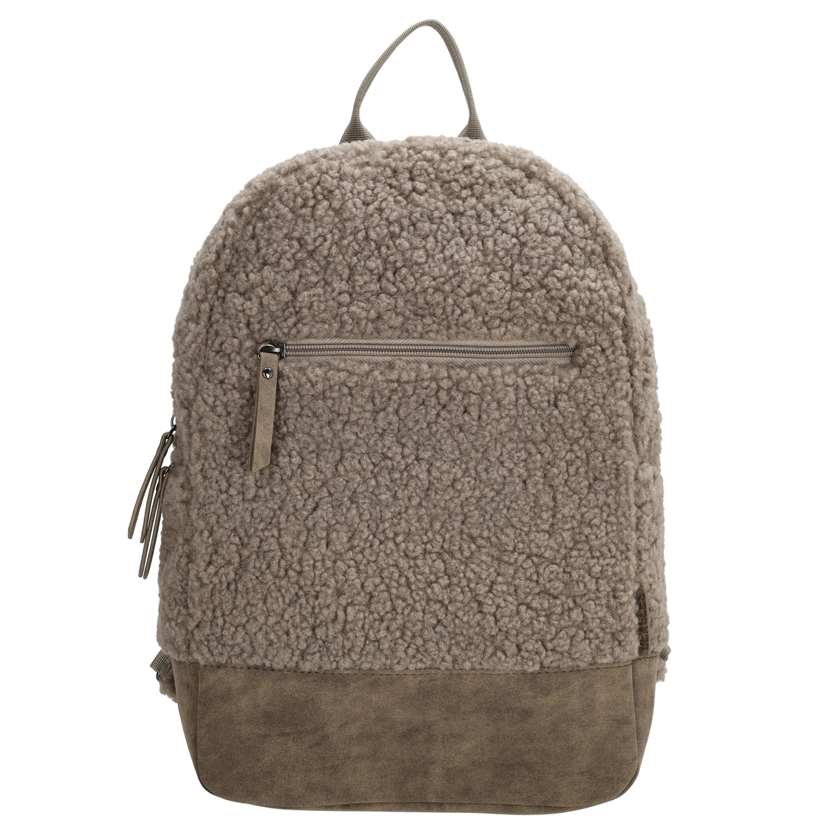 Teddyrucksack 25,5x36cm in Taupe mit Reißverschluss - leder-accessoires.com