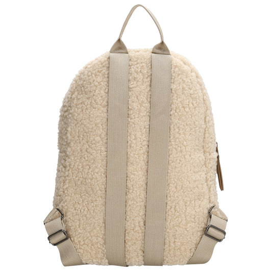 Teddyrucksack 25,5x36cm in Creme|Beige mit Reißverschluss - leder-accessoires.com