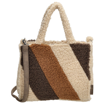 Teddytasche 28x22cm in Multicolor-Braun mit Reißverschluss - leder-accessoires.com