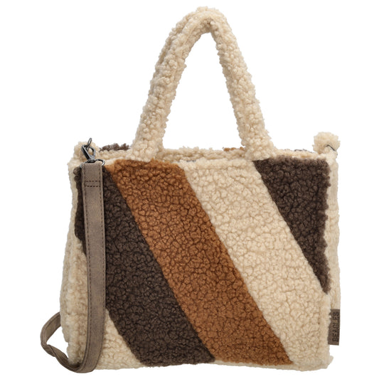 Teddytasche 28x22cm in Multicolor-Braun mit Reißverschluss - leder-accessoires.com