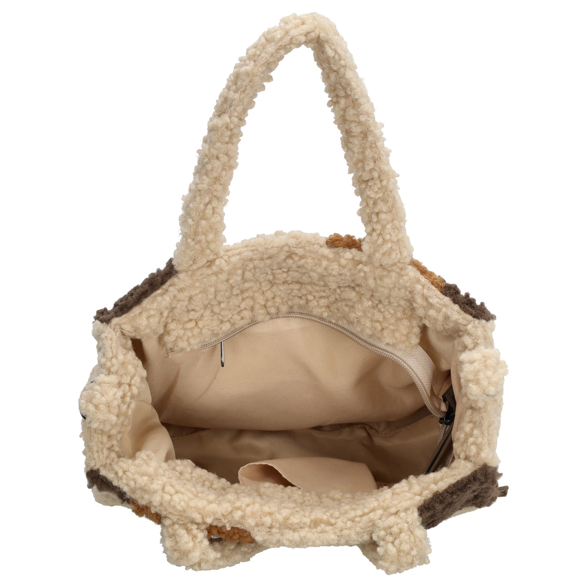 Teddytasche 28x22cm in Multicolor-Braun mit Reißverschluss - leder-accessoires.com