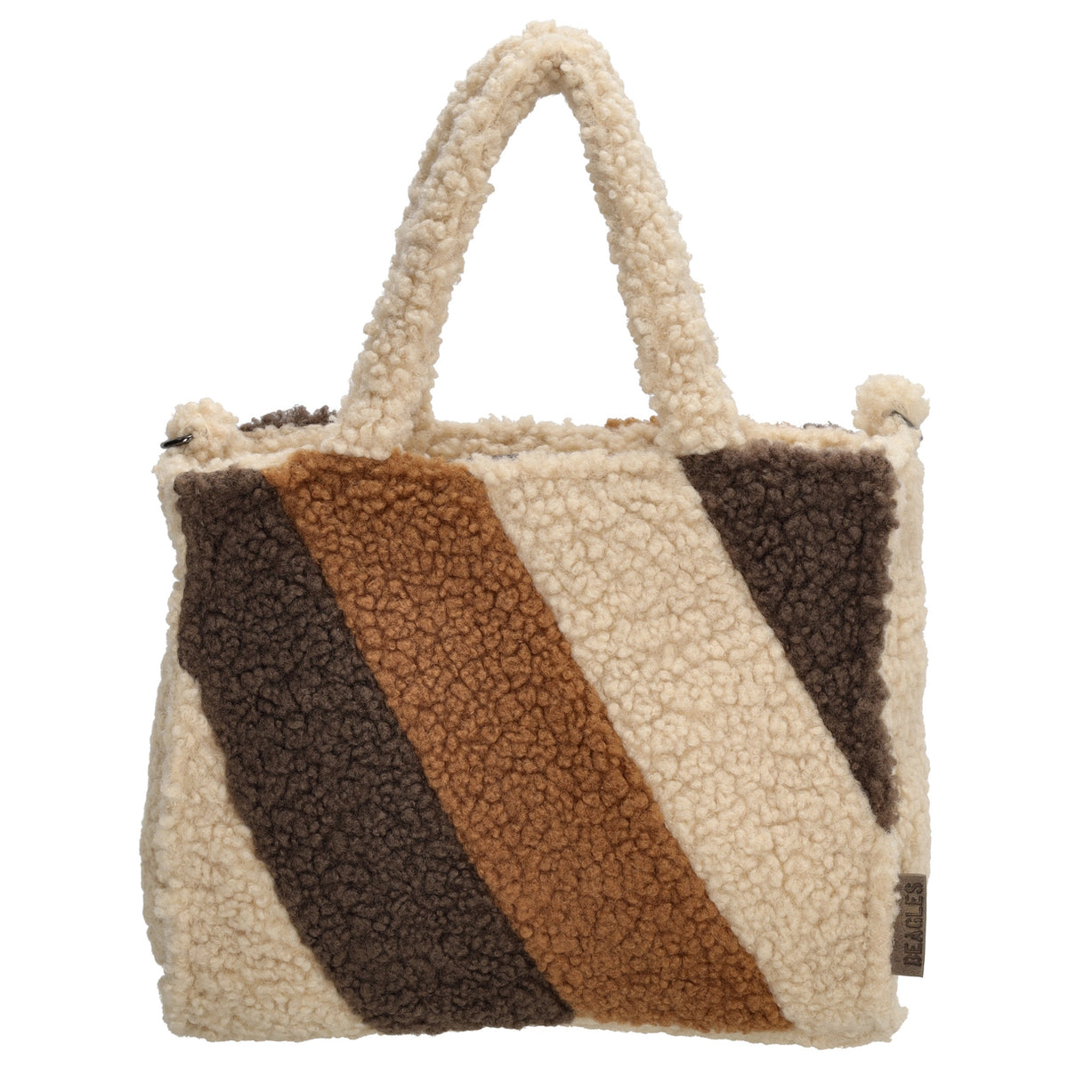 Teddytasche 28x22cm in Multicolor-Braun mit Reißverschluss - leder-accessoires.com