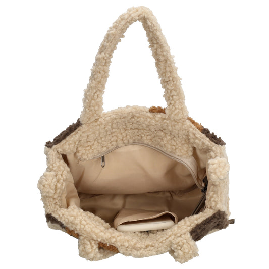 Teddytasche 28x22cm in Multicolor-Braun mit Reißverschluss - leder-accessoires.com