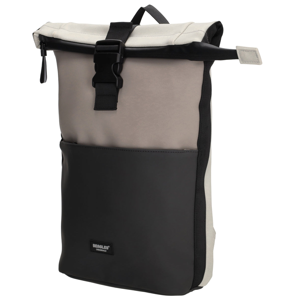 Rolltoprucksack 42x28x10cm in Grau Multicolor mit Klickverschluss - leder-accessoires.com