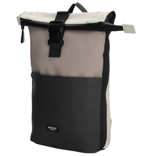 Rolltoprucksack 42x28x10cm in Grau Multicolor mit Klickverschluss - leder-accessoires.com