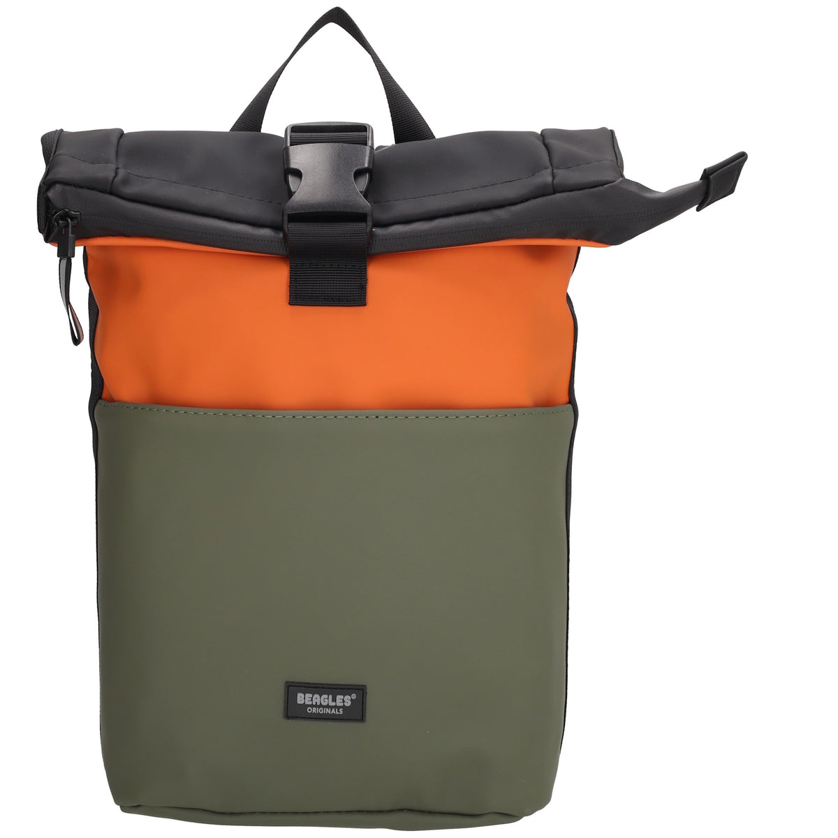 Rolltop-Rucksack 28x42cm in Orange mit Reißverschluss und Steckfach - leder-accessoires.com