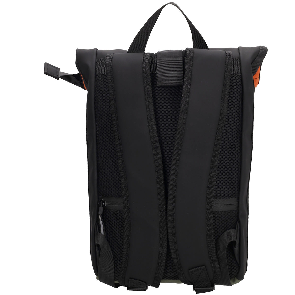 Rolltop-Rucksack 28x42cm in Orange mit Reißverschluss und Steckfach - leder-accessoires.com